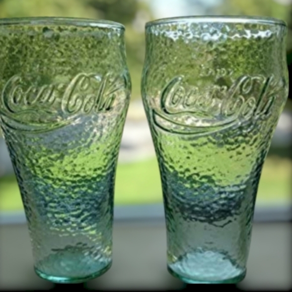 Vintage Coca Cola Pebble Glasses Set of 4 - Picture 3 of 4